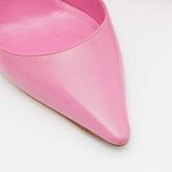 Pre Owned Ralph Lauren Collection Pink Leather Armissa Pointed Toe Pumps Size 38.5