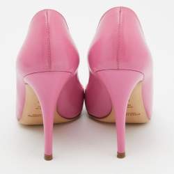 Pre Owned Ralph Lauren Collection Pink Leather Armissa Pointed Toe Pumps Size 38.5