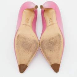 Pre Owned Ralph Lauren Collection Pink Leather Armissa Pointed Toe Pumps Size 38.5