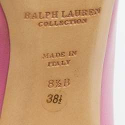 Pre Owned Ralph Lauren Collection Pink Leather Armissa Pointed Toe Pumps Size 38.5