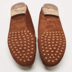 Pre Owned Ralph Lauren Collection Brown Suede Loafers Size 37.5