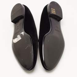 Pre Owned Ralph Lauren Collection Black Velvet Smoking Slippers Size 40.5