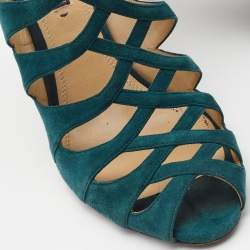 Ralph Lauren Collection Green Suede Ankle Strap Sandals Size 41.5