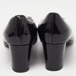 Ralph Lauren Collection Black Patent Leather Block Heel Pumps Size 40