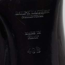 Ralph Lauren Collection Black Patent Leather Block Heel Pumps Size 40