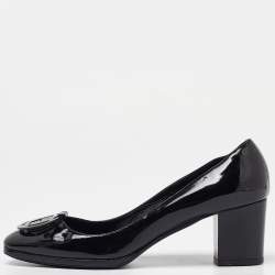 Ralph Lauren Collection Black Patent Leather Block Heel Pumps Size 40