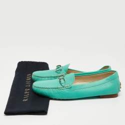 Ralph Lauren Collection Blue Leather Buckle Loafers Size 40