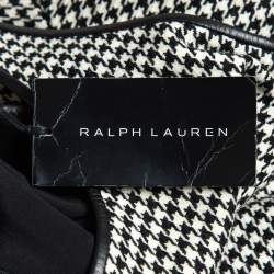 Ralph Lauren Black/White Houndstooth Wool Flounce Mini Dress S