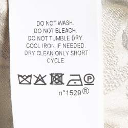 Pre Owned Ralph Lauren Cream Floral Lamé Jacquard Ruffled Maxi Skirt M