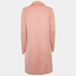 Pre Owned Ralph Lauren Pink Felt Wool Long Coat S