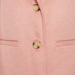 Pre Owned Ralph Lauren Pink Felt Wool Long Coat S