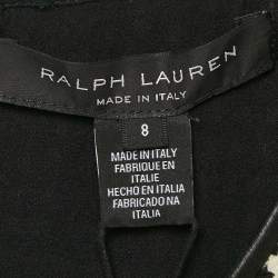 Ralph Lauren Black/White Houndstooth Wool Flounce Mini Dress M