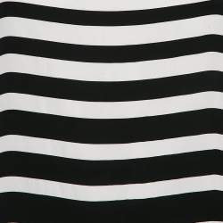 Pre Owned Ralph Lauren Black/White Stripe Crepe Mini Dress M