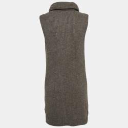 Ralph Lauren Grey Mélange Wool Turtle Neck Sweater Dress M