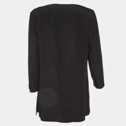 Ralph Lauren Black Cady Linette Tunic Top L