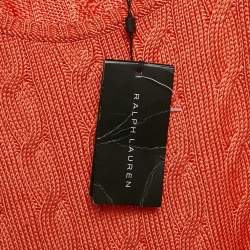 Pre Owned Ralph Lauren Orange Cable Knit Tank Top XL