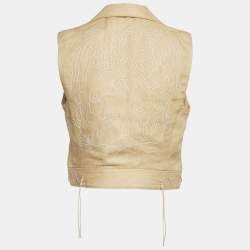 Ralph Lauren Cream Linen Cropped Vest M