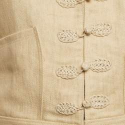 Ralph Lauren Cream Linen Cropped Vest M