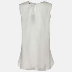 Pre Owned Ralph Lauren White Knit Sleeveless Tops S