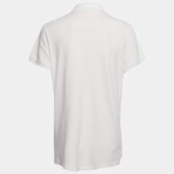 Pre Owned Ralph Lauren White Cotton Pique Pink Pony Polo T-Shirt XL