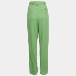 Pre Owned Ralph Lauren Green Wool Straight Leg Trousers M