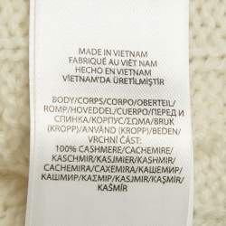 Pre Owned Ralph Lauren White/Blue Cable Knit Cashmere Cardigan XS