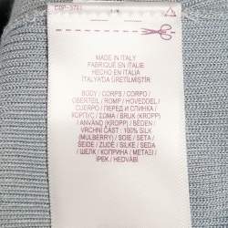 Pre Owned توب رالف لورين حرير حياكة بودر أزرق مقاس صغير (إكس سمول)