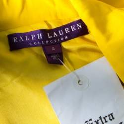 Pre Owned Ralph Lauren Collection Yellow Silk Crepe Keaton Jacket S