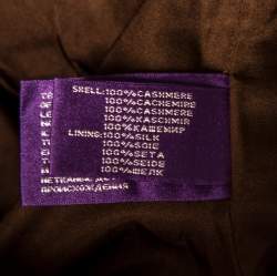 Pre Owned Ralph Lauren Brown Cashmere Tartan Plaid Cropped Edmund Blazer S