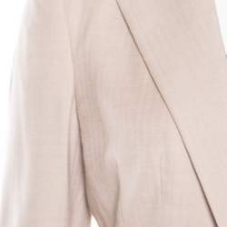 Pre Owned Ralph Lauren Beige Wool Herringbone Pattern Cynthia Blazer S