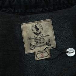 Pre Owned Ralph Lauren Blue Medium Wash Denim Vintage Finish Snap Button Shirt S