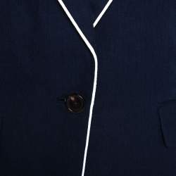 Pre Owned Ralph Lauren Navy Blue Linen Cynthia Jacket L