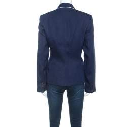 Pre Owned Ralph Lauren Navy Blue Linen Cynthia Jacket L