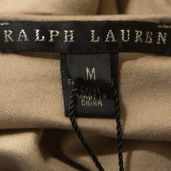 Pre Owned Ralph Lauren Khaki Jersey Sleeveless Jenny Maxi Dress M