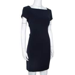 Pre Owned Ralph Lauren Midnight Blue Stretch Wool Ilario Shift Dress M