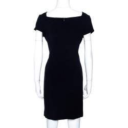 Pre Owned Ralph Lauren Midnight Blue Stretch Wool Ilario Shift Dress M