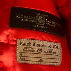 Pre Owned جاكيت بليزر رالف لورين كتان برتقالي تويد مقاس كبير - لارج