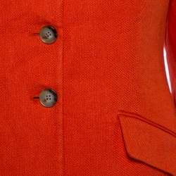 Pre Owned جاكيت بليزر رالف لورين كتان برتقالي تويد مقاس كبير - لارج