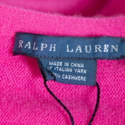 Pre Owned Ralph Lauren Pink Cashmere Poncho XS