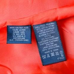 Pre Owned Ralph Lauren Tropic Orange Cotton Crest Detail Blazer M