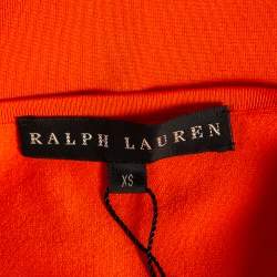 Pre Owned Ralph Lauren Orange Knit Off Shoulder Top XS
