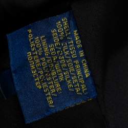 Pre Owned Ralph Lauren Black Floral Printed Silk Gathered Detailed Midi Skirt M