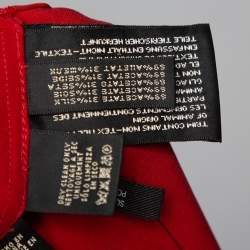 Pre Owned Ralph Lauren Red Crepe Long Sleeve Blouse & Pant M