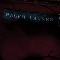 Pre Owned Ralph Lauren Multicolor Floral Print Silk Ruffled Dress M