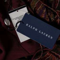 Pre Owned Ralph Lauren Multicolor Floral Print Silk Ruffled Dress M