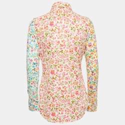 Pre Owned Ralph Lauren Multicolor Floral Cotton Knit Long Sleeve Shirt M