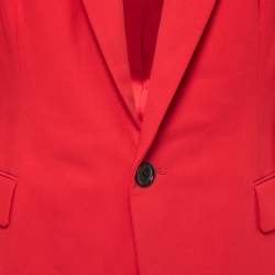 Pre Owned Ralph Lauren Red Wool Single Button Blazer L