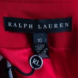 Pre Owned Ralph Lauren Red Wool Single Button Blazer L