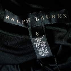 Pre Owned Ralph Lauren Black Jersey Draped Midi Skirt M
