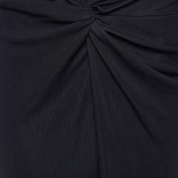 Pre Owned Ralph Lauren Black Jersey Draped Midi Skirt M